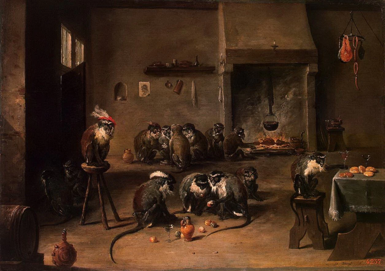 Scimmie in cucina - hermitage